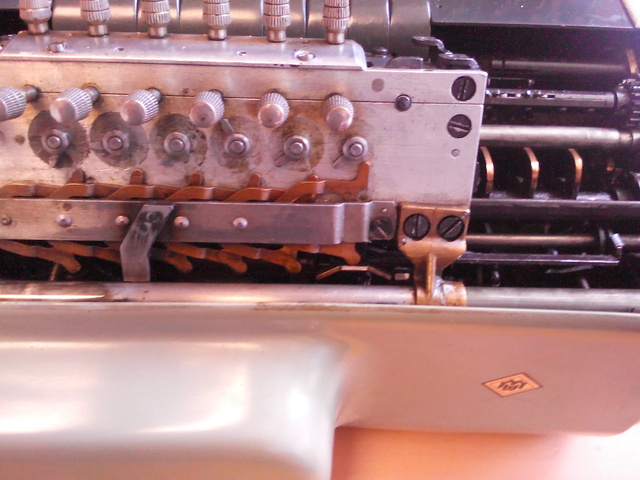 Detail multiplikativního registru zezadu